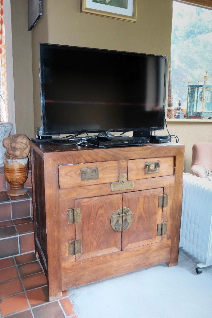 Meuble buffet style chinois en bois massif, Avec tiroir(s), Moins de 100 cm, Enlèvement, Utilisé