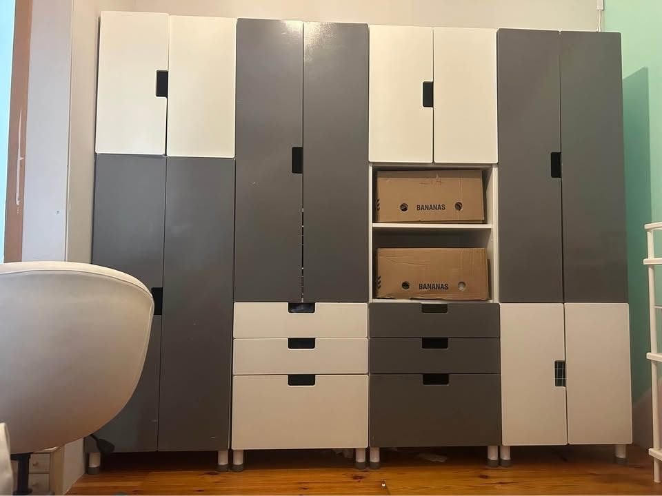 Grande garde-robe IKEA SMÅSTAD / PLATSA – grand rangement, Enlèvement, Utilisé