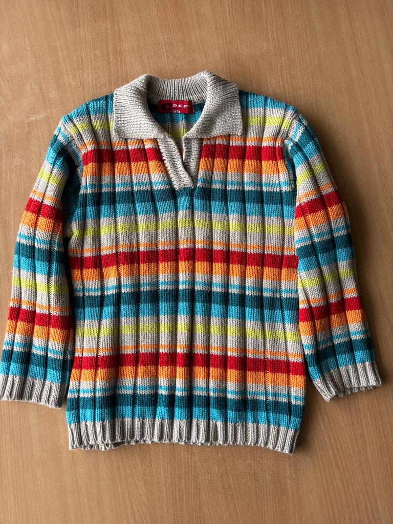 Pull fille HM multicolore t.140 laine 30%, HM, Pull ou Veste, Comme neuf, Enlèvement