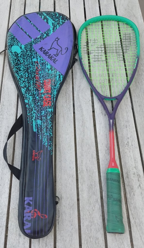 squash racket, Sport en Fitness, Ophalen, Gebruikt, Racket, Met hoes