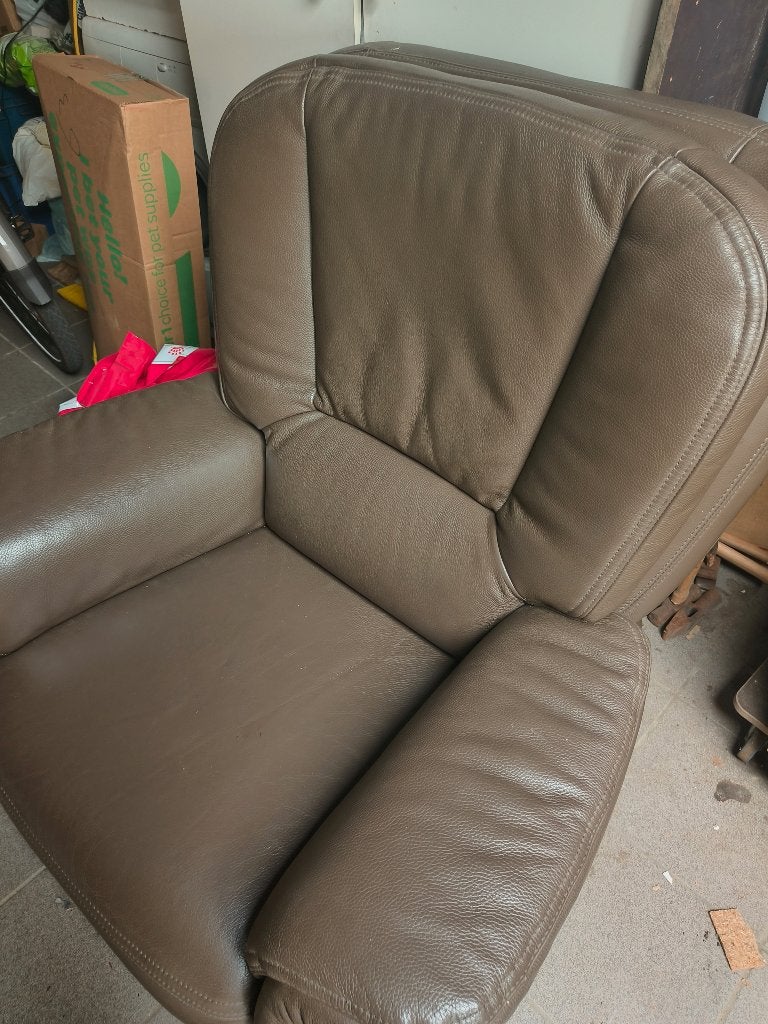 Lederen zetel 1 zit zo goed als nieuw, 75 à 100 cm, Moins de 150 cm, Banc droit, Enlèvement
