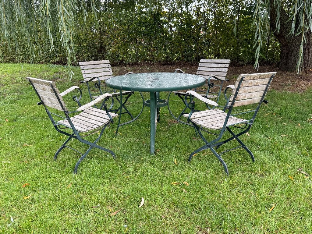 Vintage tuinsetje, Table à dinner, Salons de jardin, Utilisé, Enlèvement
