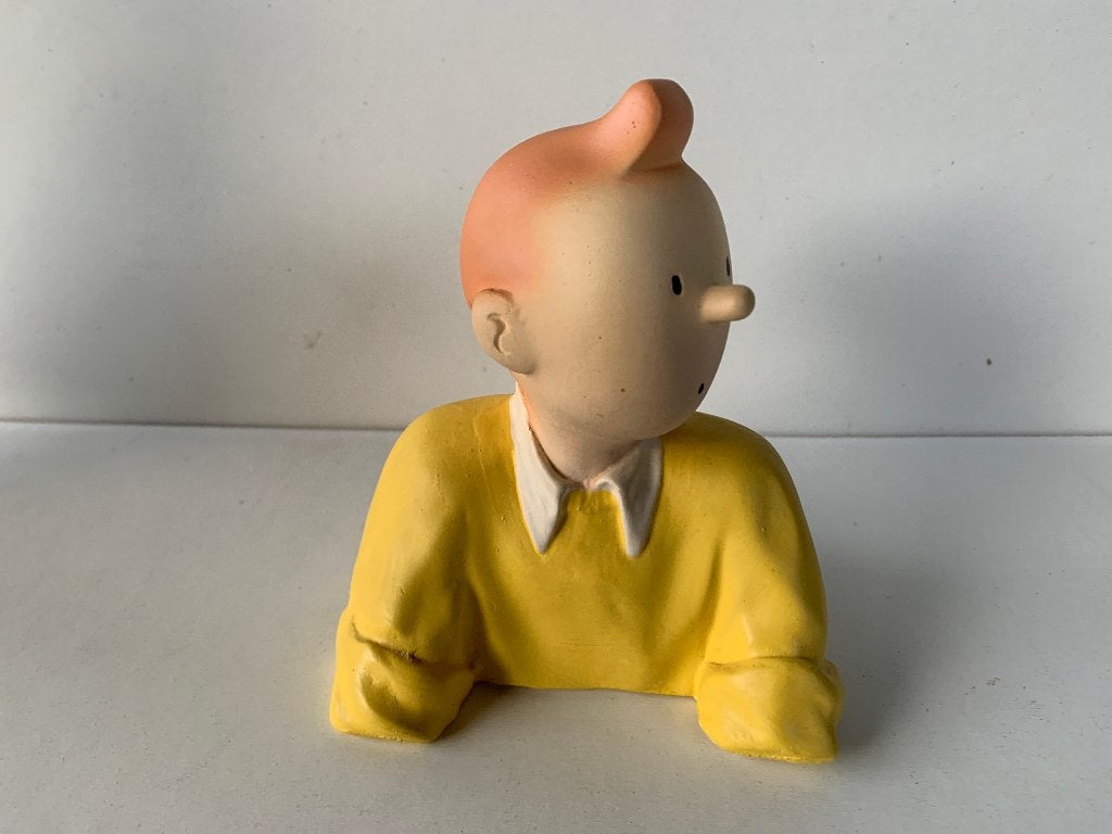 STRIPFIGUUR KUIFJE: STENEN BEELDJE, Ophalen of Verzenden, Kuifje, Zo goed als nieuw, Beeldje of Figuurtje