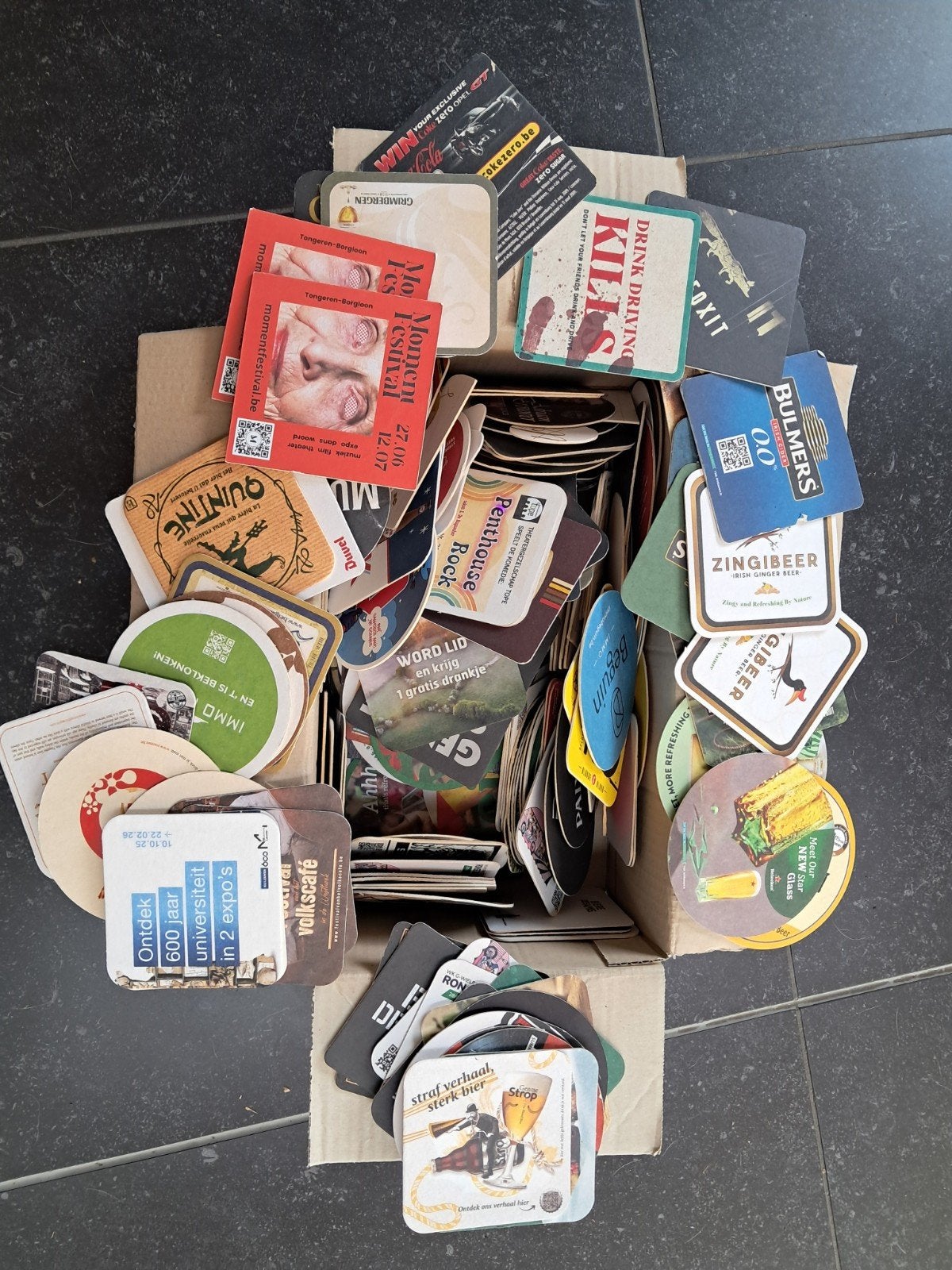 Lot bierkaartjes, van Belgische en vreemde origine, Ophalen of Verzenden