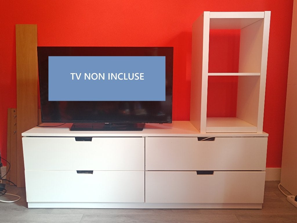 Meuble TV PLATSA + KALAX - Blanc, 25 à 50 cm, Moins de 100 cm, 150 à 200 cm, Comme neuf