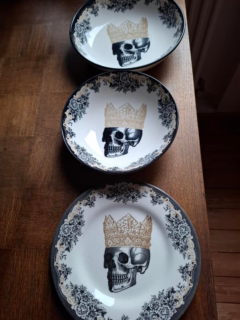 Set 1-persoon Royal Stafford Engels aardewerk zwart en goud, Antiek en Kunst
