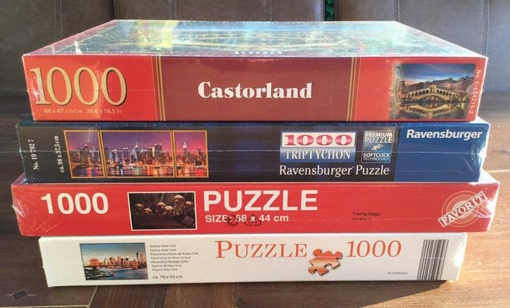 Pakket puzzels 1000 stukjes - nieuw, Ophalen of Verzenden, 500 t/m 1500 stukjes, Nieuw, Legpuzzel