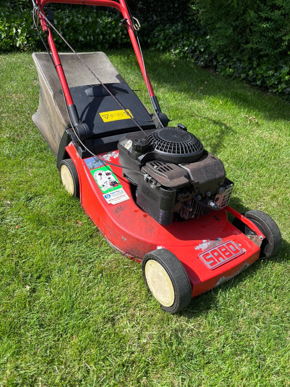 SABO gazonmaaier in goede staat, Tuin en Terras, Ophalen, Cirkelmaaier, Gebruikt, Opvangbak