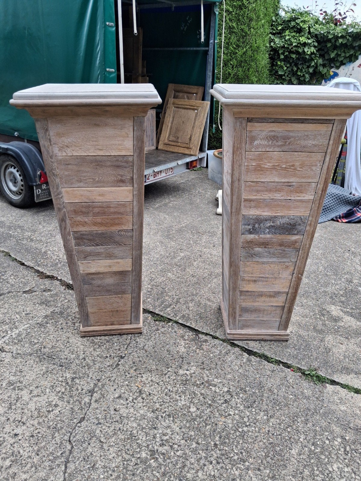 Colonnes en chêne, Maison & Meubles, Accessoires pour la Maison | Étagères pour CD & DVD, Enlèvement, Bois