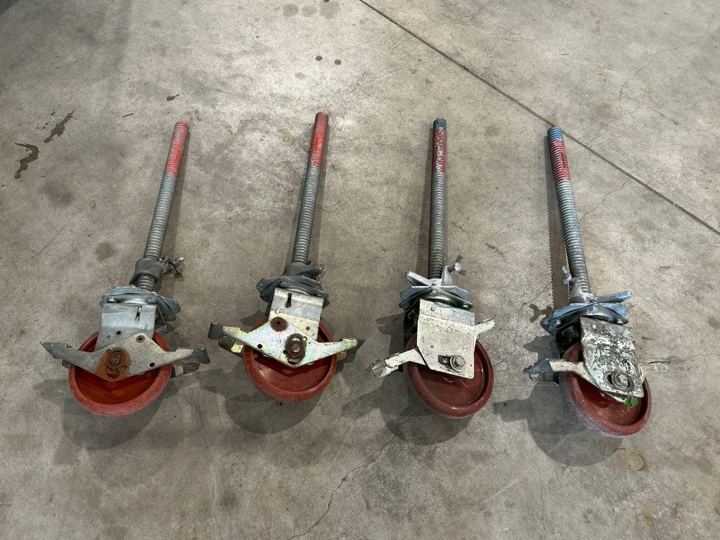 Layher steiger wiel/rolsteiger wielen set van 4ST gebruikt, Doe-het-zelf en Bouw, Ophalen, Gebruikt, Accessoires