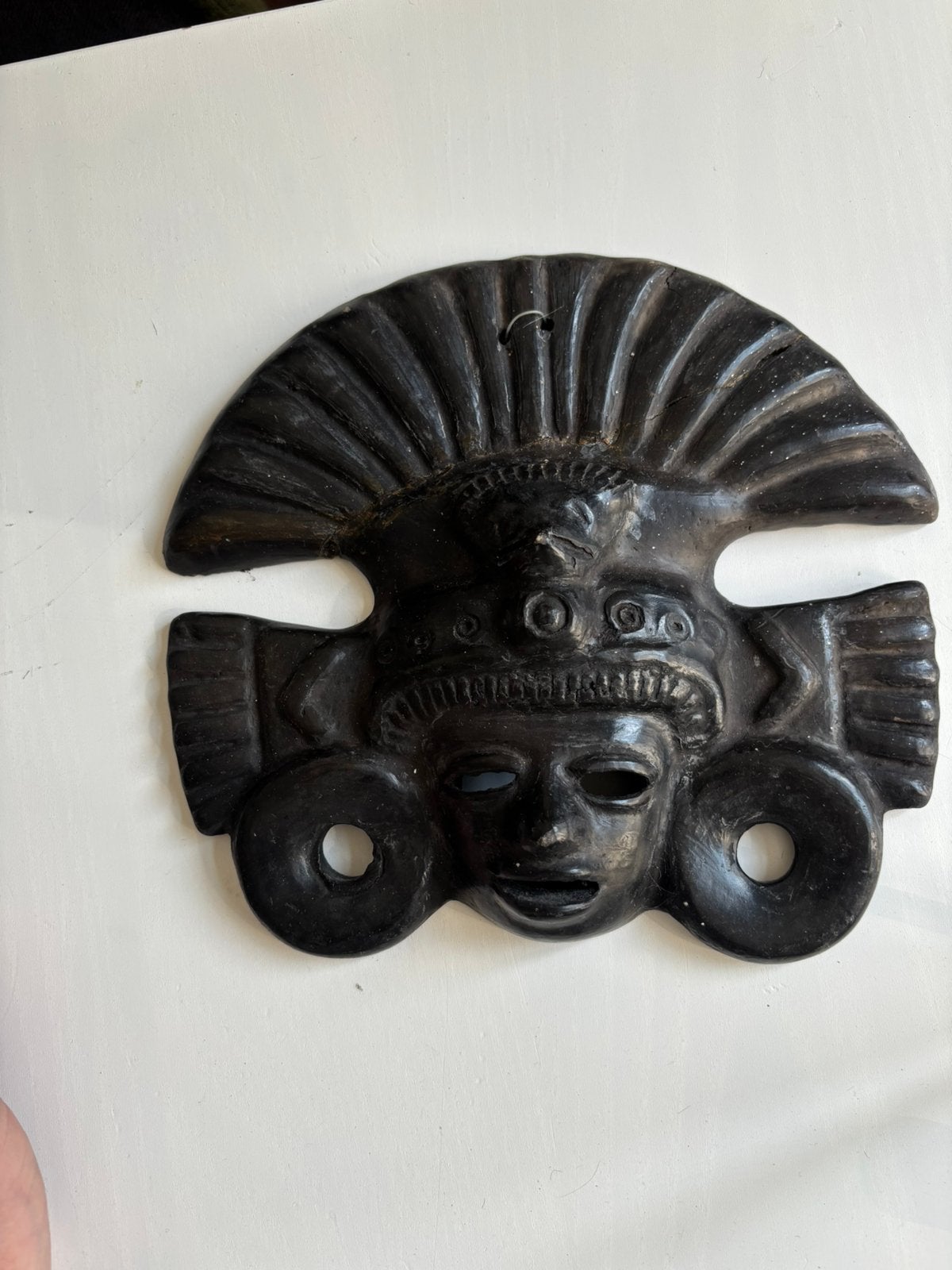 Masker Azteken Mexico, Antiquités & Art, Enlèvement ou Envoi, Pierre/céramique, Noir, Mexique