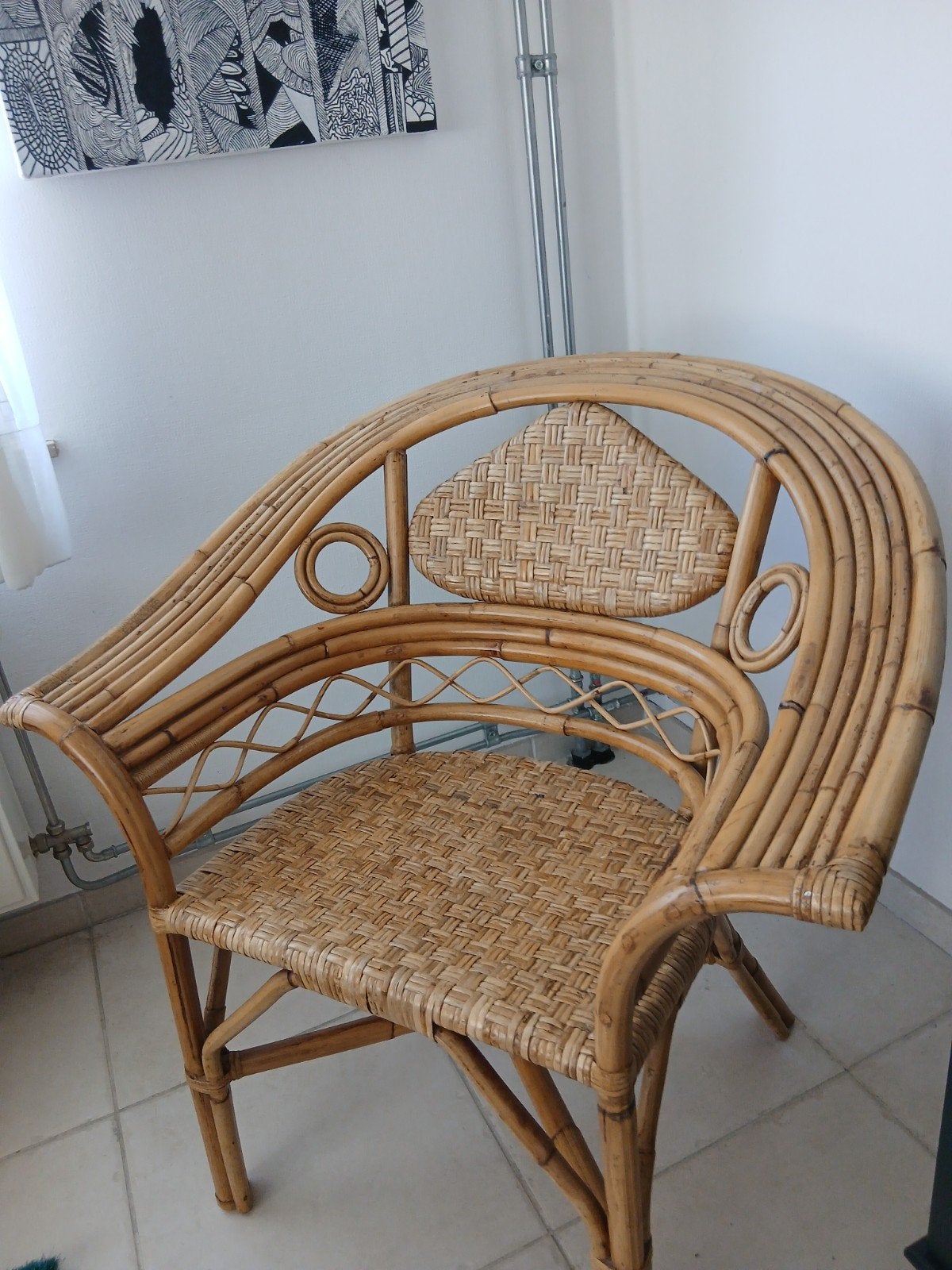 Fauteil ergonomique en rotin, Maison & Meubles, Fauteuils, Enlèvement