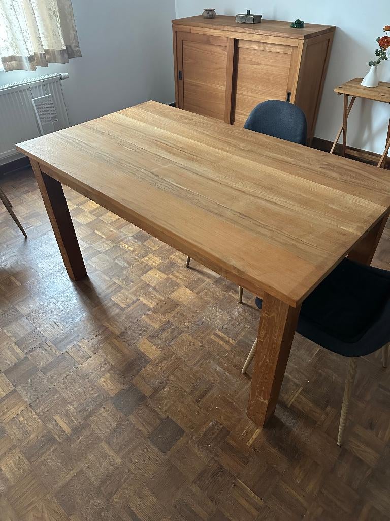 Teak eetkamertafel, 100 à 150 cm, Quatre personnes, Comme neuf, Enlèvement