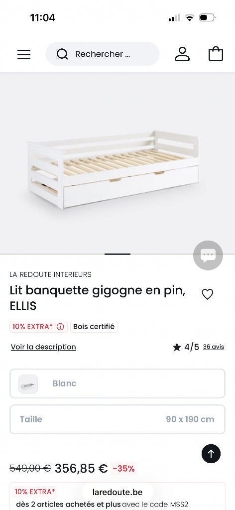 Lit enfants avec tiroir pour un 2 eme matelas, Maison & Meubles, 90 cm, Une personne, Enlèvement, Utilisé