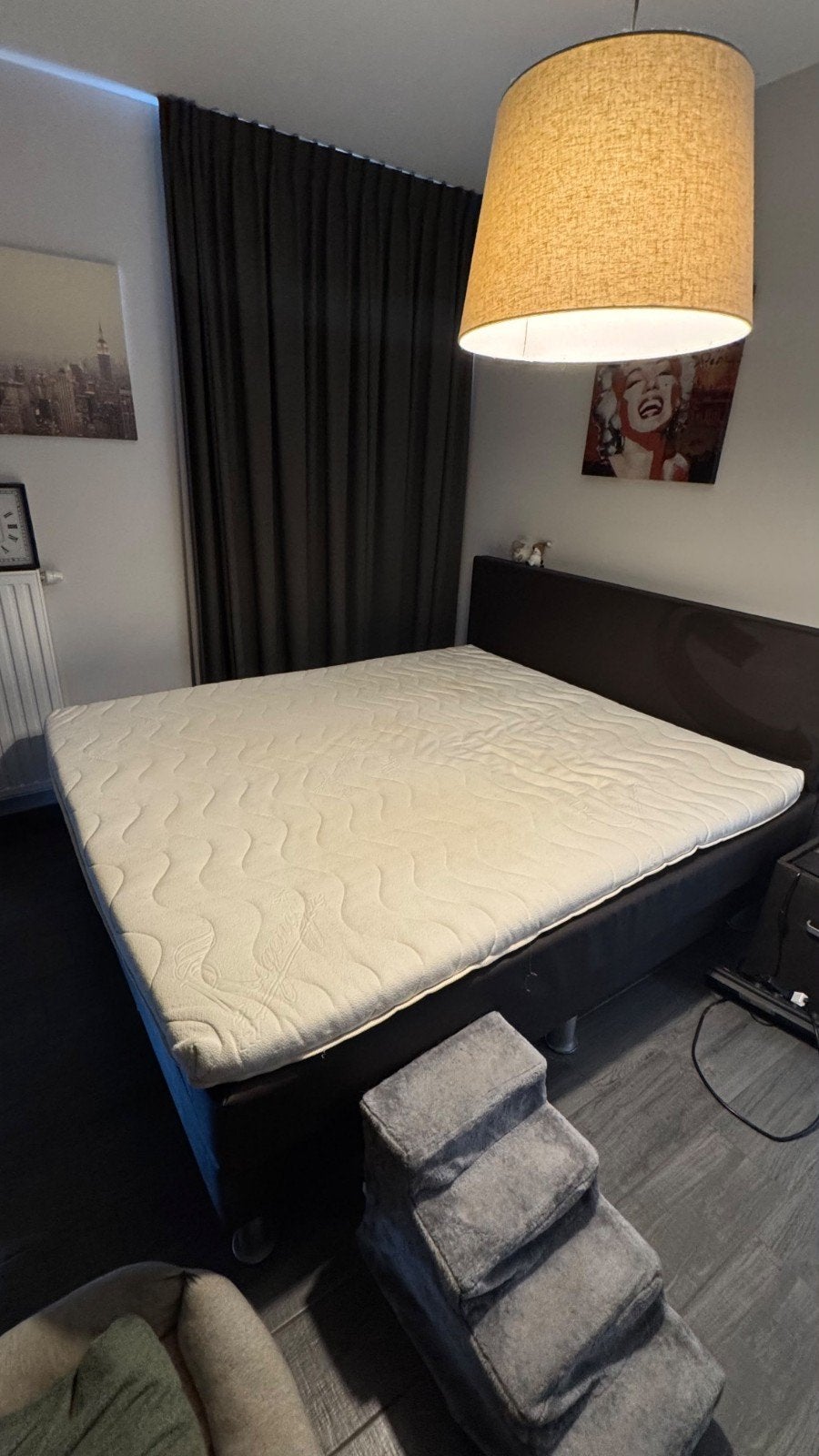 Boxspring 1.80, Huis en Inrichting, Ophalen, Gebruikt, Bruin, Tweepersoons