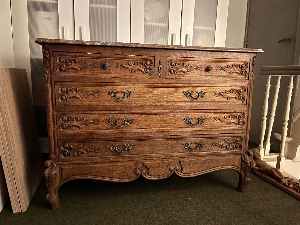 COMMODE avec dessus en marbre. 120x55x87cm., Enlèvement