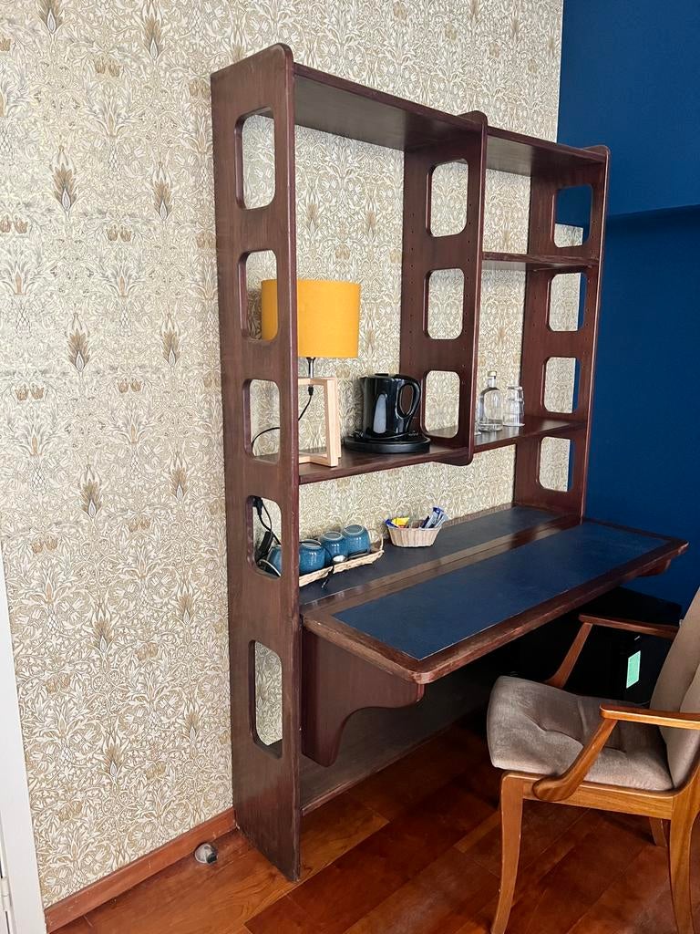 mid-century wandmeubel met bureau, Huis en Inrichting, Ophalen, Gebruikt