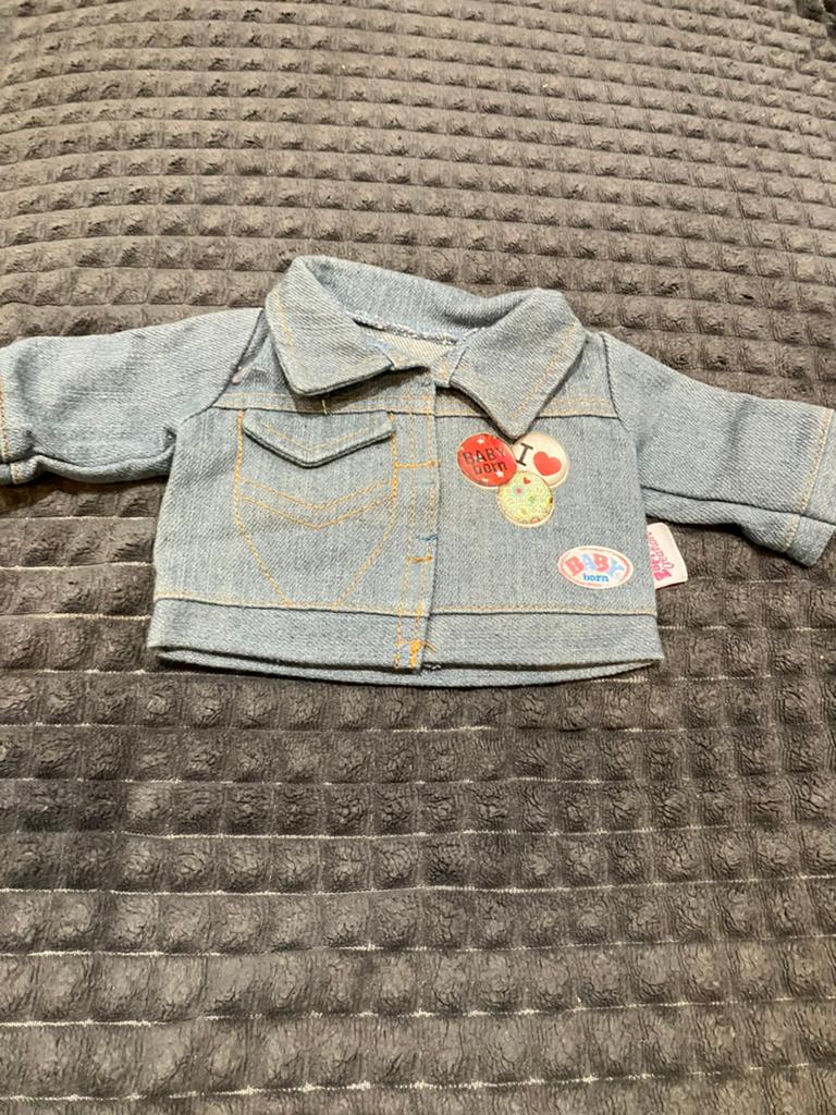 Jeans vest baby born zapf creation voor pop 43 cm, Kinderen en Baby's, Ophalen of Verzenden, Zo goed als nieuw
