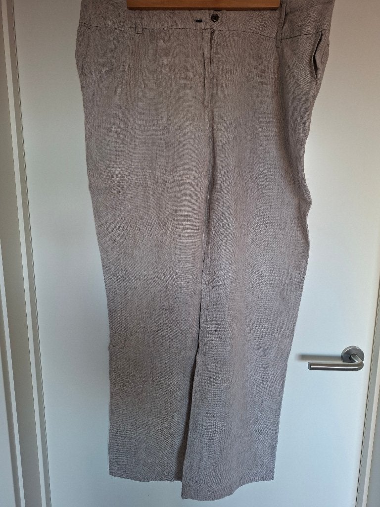 Losse linnen broek, Beige, Maat 46/48 (XL) of groter, Ophalen of Verzenden, Zo goed als nieuw