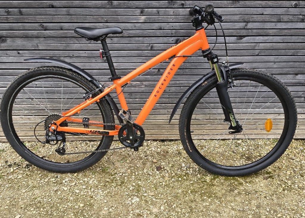 kinder MTB Rockrider 26" small, Velgrem, Versnellingen, Zo goed als nieuw, Rockrider (Decathlon)