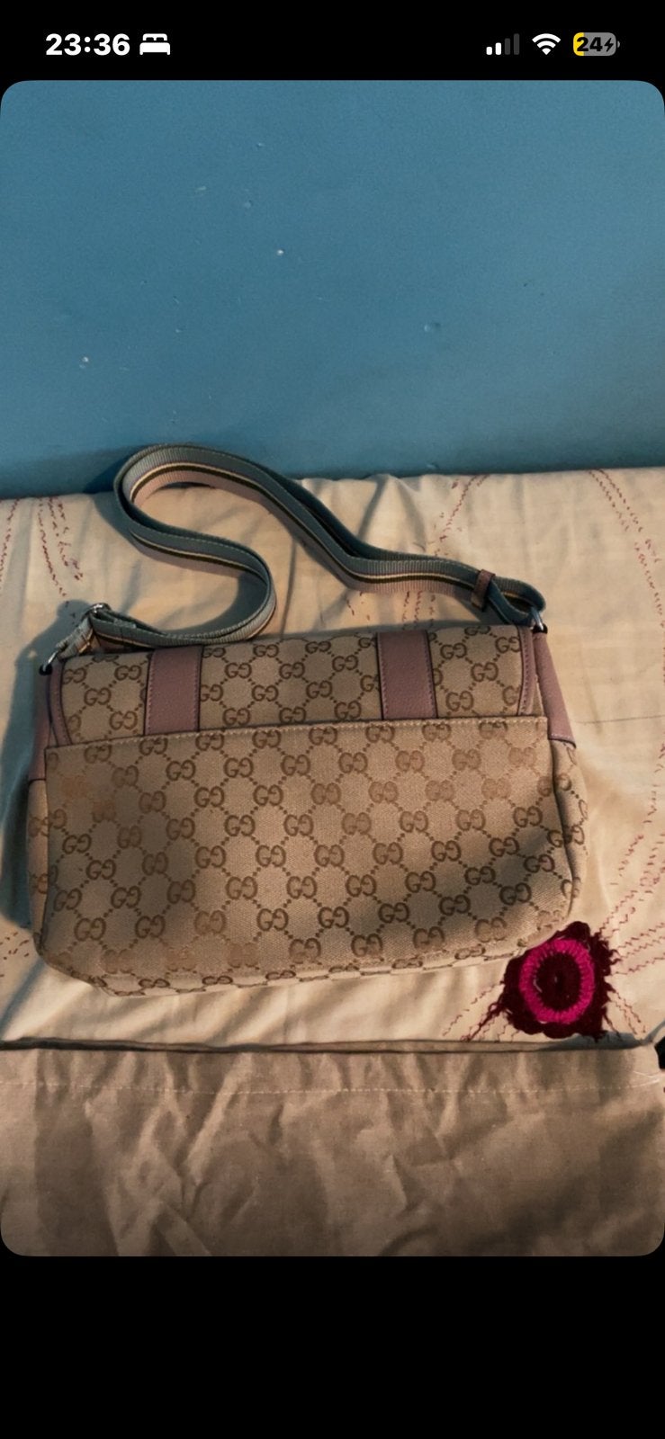 sacoche à bandoulière Gucci en toile monogramme GG, Enlèvement ou Envoi, Neuf, Beige
