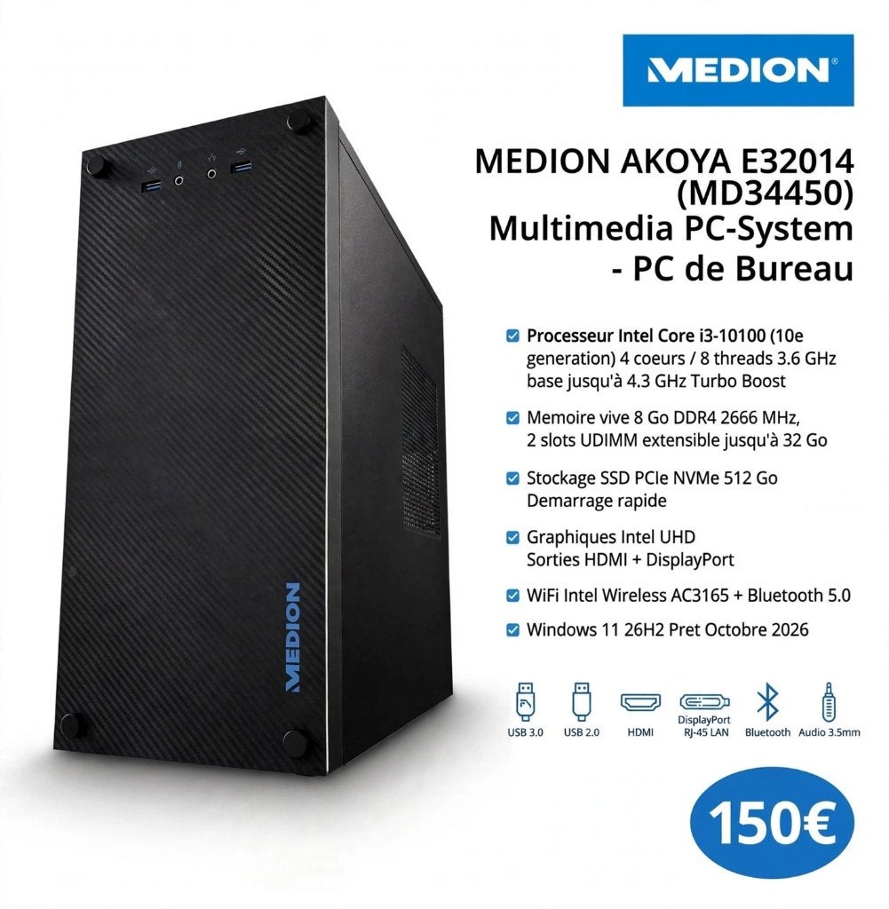 Medion E32014 (Lenovo/Comme Neuf), Computers en Software, Ophalen of Verzenden, Zo goed als nieuw