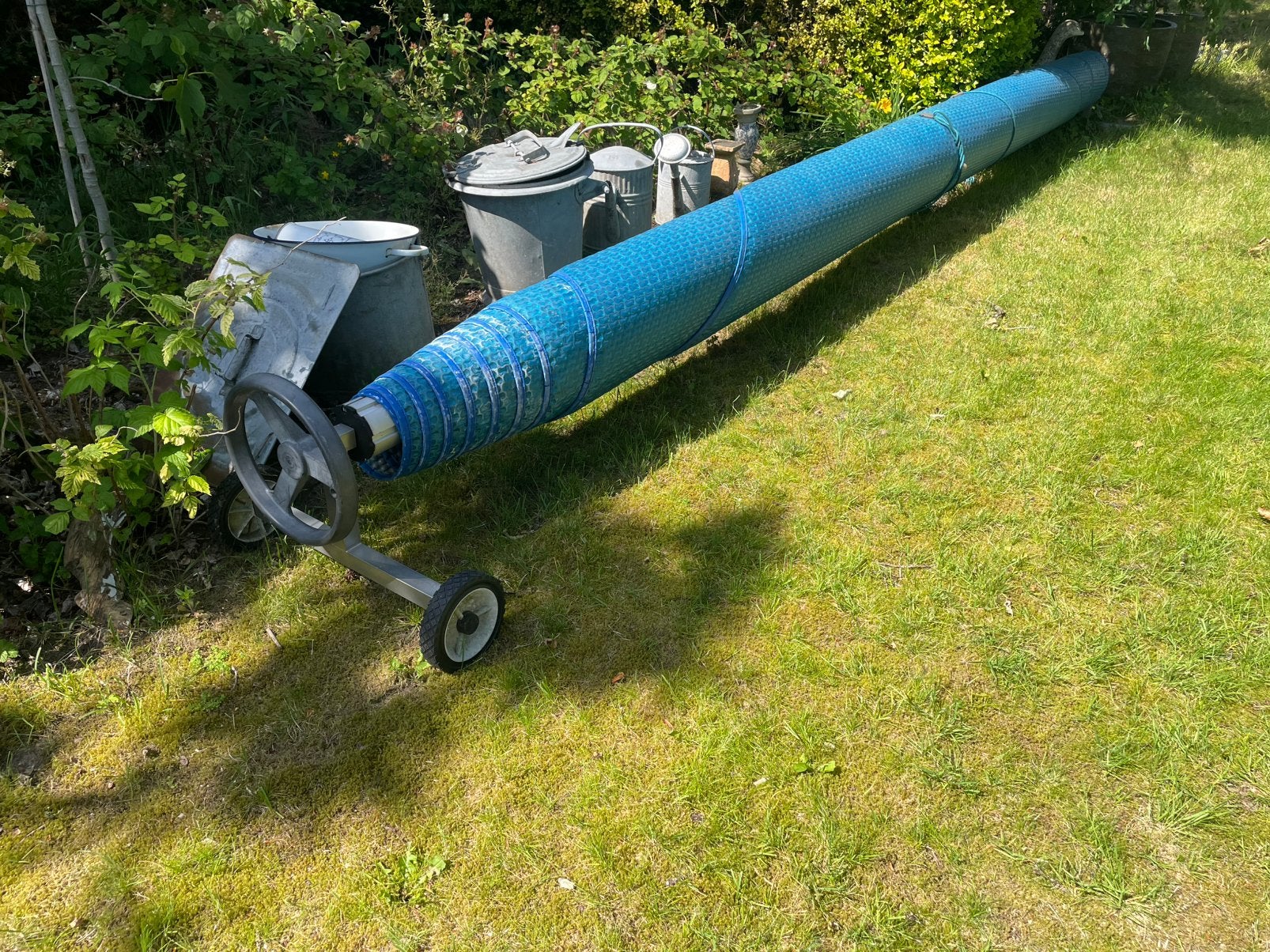 Oprol systeem dekzeil zwembad 5meter, Tuin en Terras, Ophalen, Zo goed als nieuw