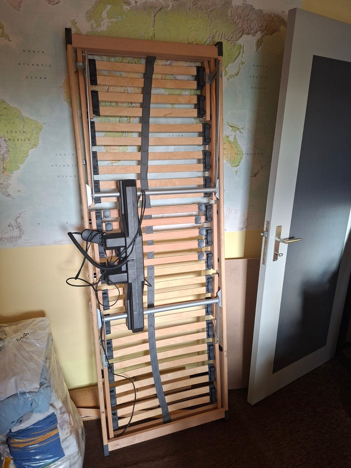Lattenbodem electrisch verstelbaar, Ophalen, Gebruikt, Bedbodem, 200 cm