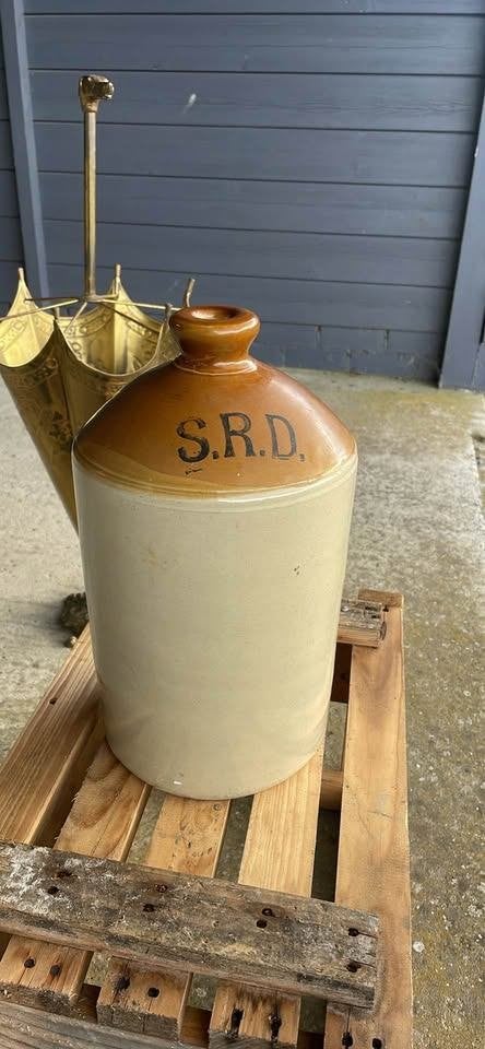 Gelakte zandstenen jerrycan British Army S.R.D. Ww2 ww1, Ophalen of Verzenden, Landmacht, Overige typen