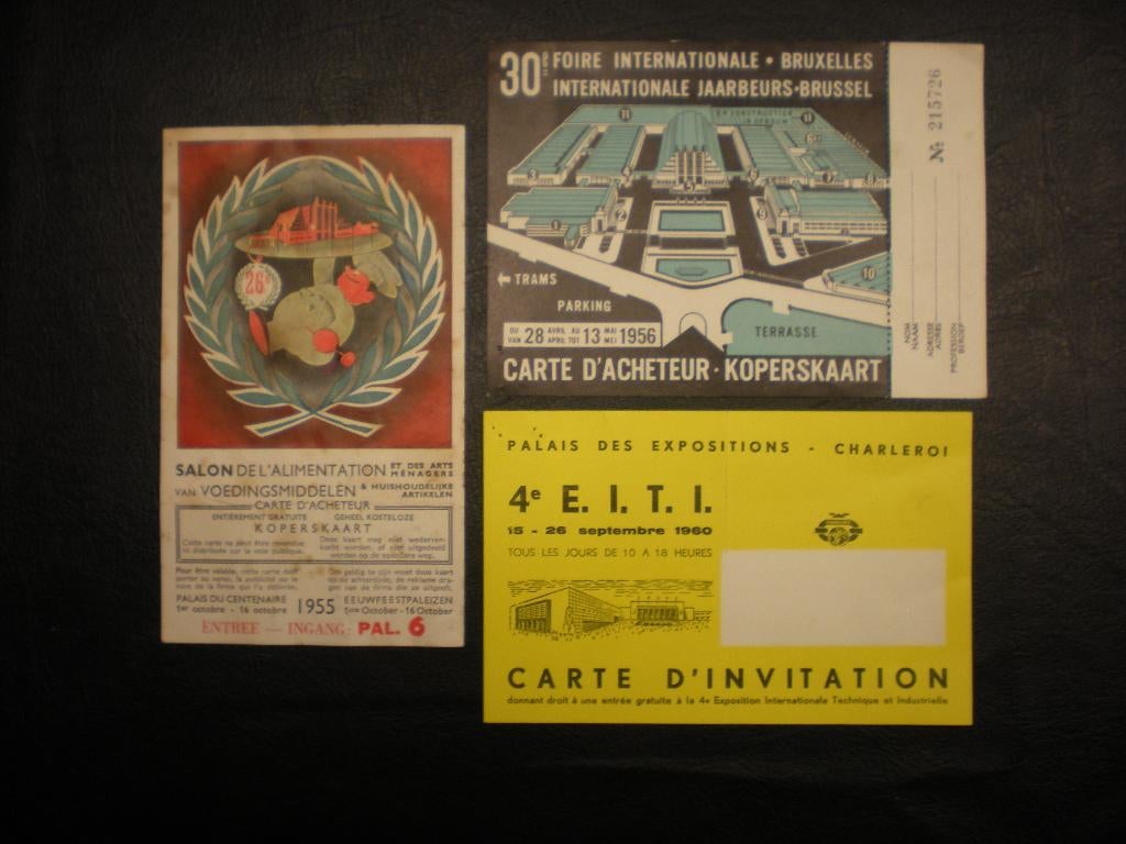 Cartes d'acheteur de Bruxelles et de Charleroi, Enlèvement ou Envoi, 1940 à 1960, Non affranchie, Bruxelles (Capitale)