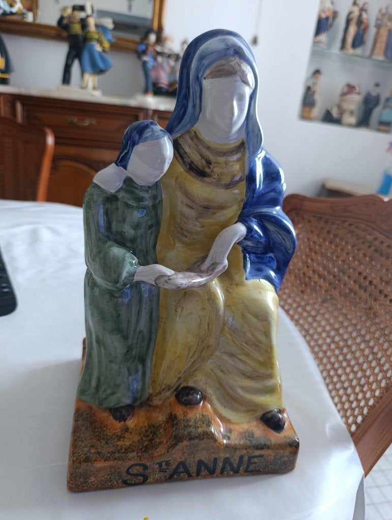 belle statue en faience signée, Enlèvement ou Envoi, Christianisme | Catholique