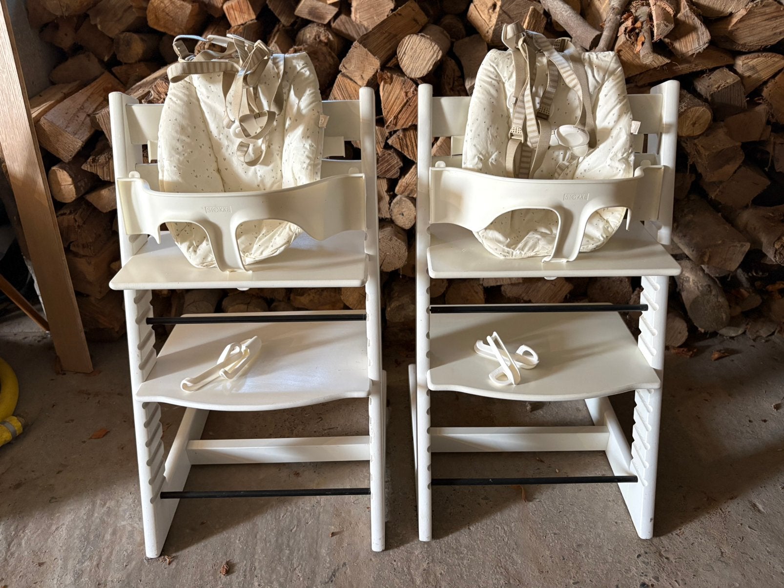 Stokke Tripp Trapp wit met baby set (2 beschikbaar), Ophalen, Zo goed als nieuw
