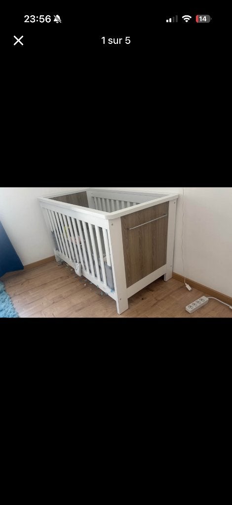 Lit bébé, Enfants & Bébés, Sommier à lattes, 85 à 100 cm, Enlèvement, Utilisé