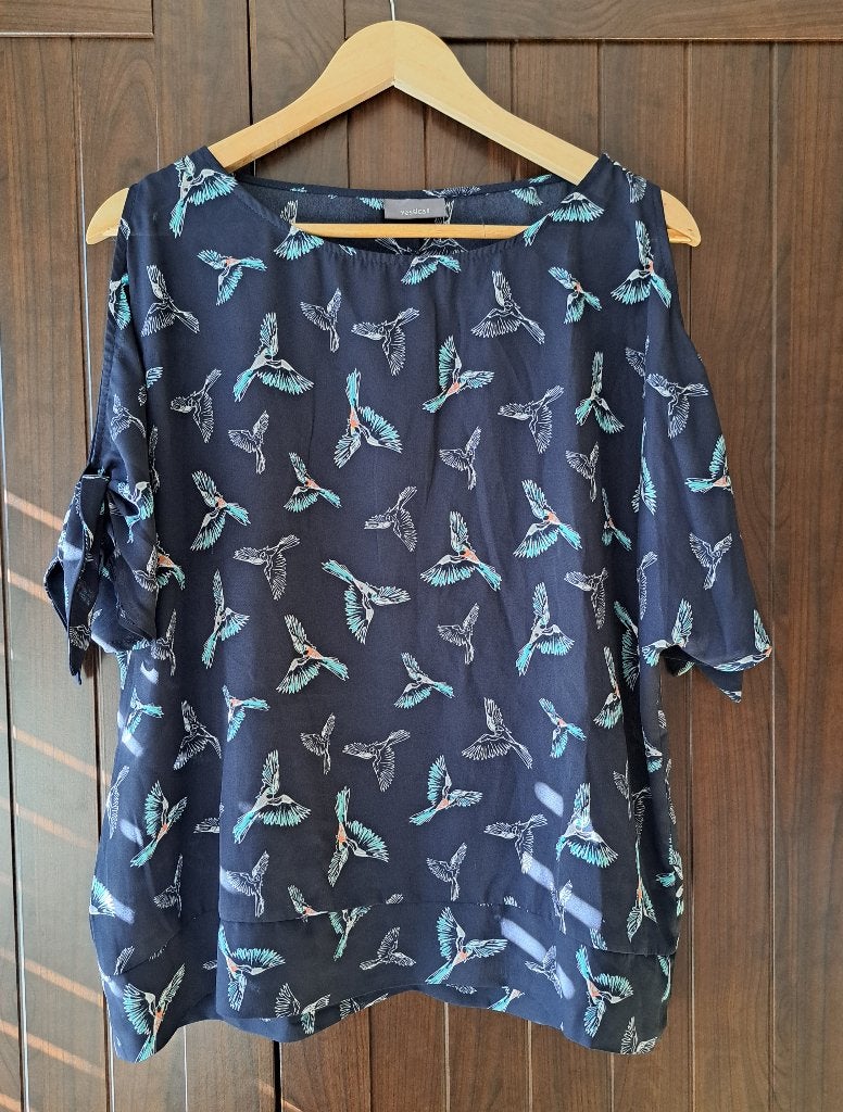 Mooi zomershirt van C&A maat 44, Kleding | Dames, Blouses en Tunieken, Maat 42/44 (L), Verzenden, Blauw, Gedragen