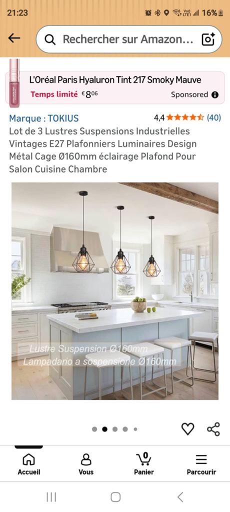 Lustre 3 pièces nouveau jamais utilisé, Tickets & Billets