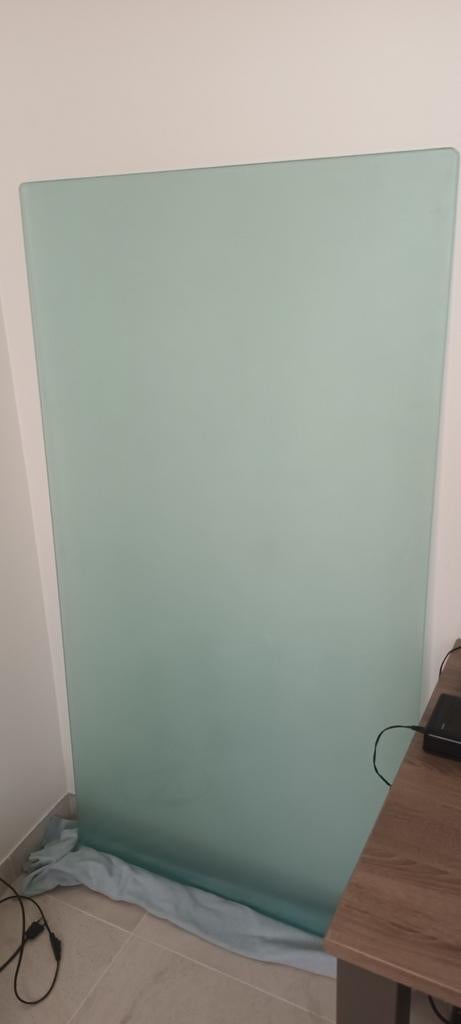 Glazen gezandstraalde plaat voor tafel of buro 160x85x1cm, Enlèvement