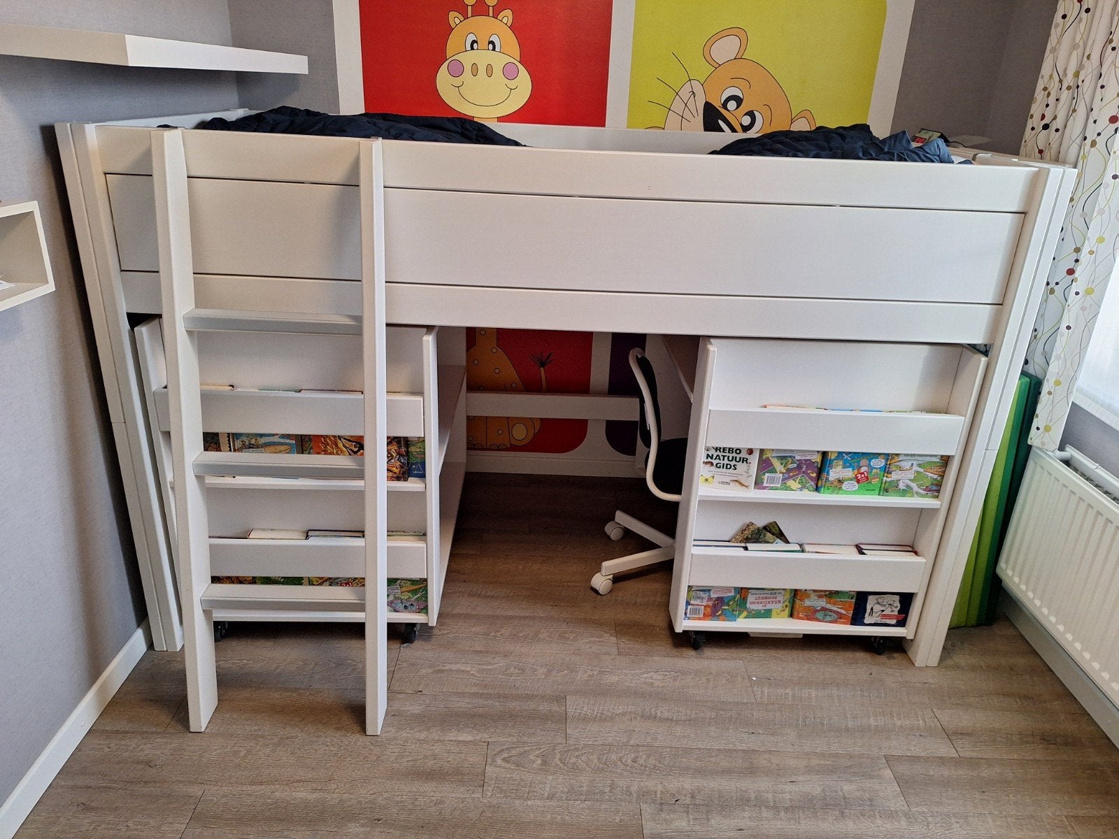 Halfhoogslaper Lifetime met bureau en kast, Ophalen, Gebruikt, Halfhoogslaper