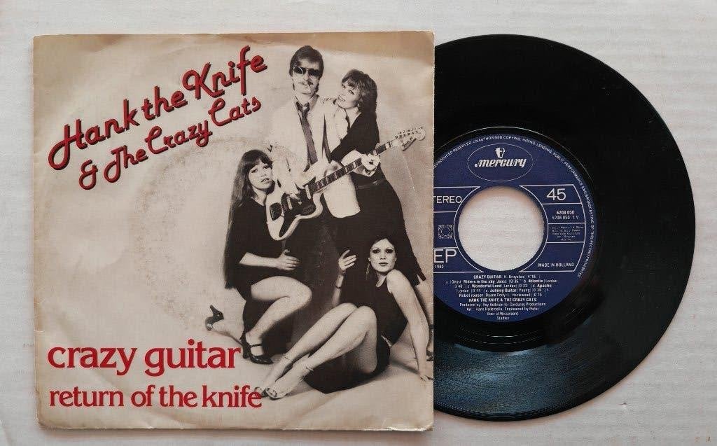HANK THE KNIFE & THE CRAZY CATS - Crazy guitar (ËP), Cd's en Dvd's, Ophalen of Verzenden, Zo goed als nieuw, 7 inch, Rock en Metal
