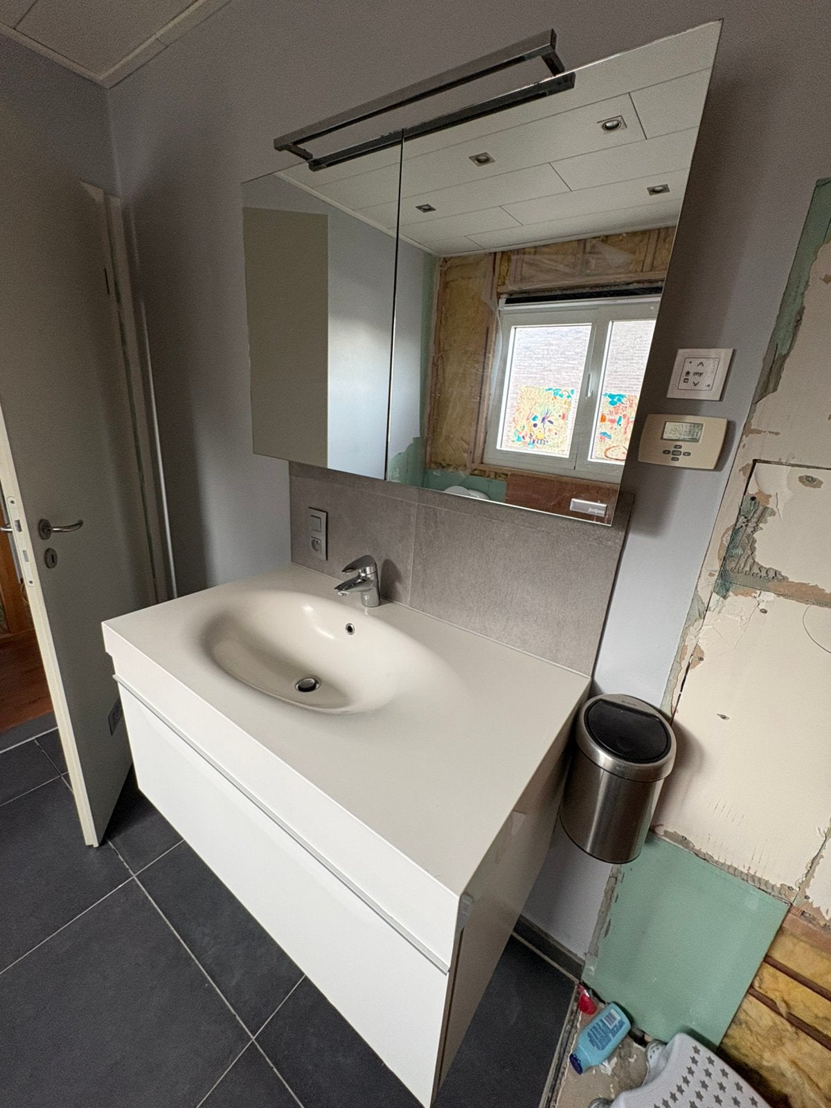 Sanijura badkamer meubel met spiegelkast, Ophalen, Gebruikt, 100 tot 150 cm, 50 tot 75 cm