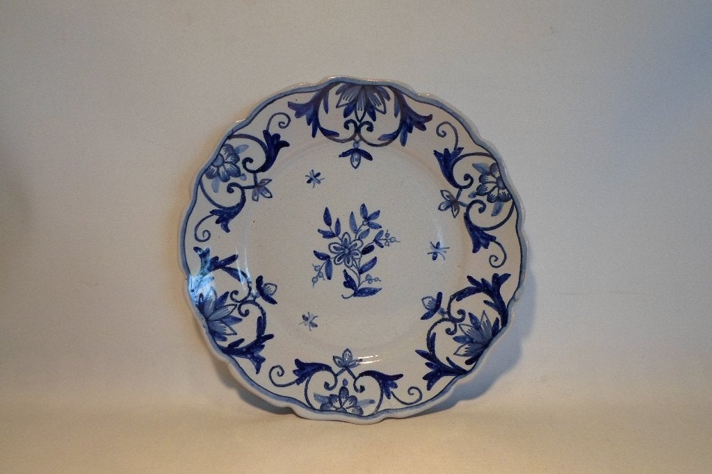 Assiette ancienne bleue blanche Nevers, Antiquités & Art, Enlèvement