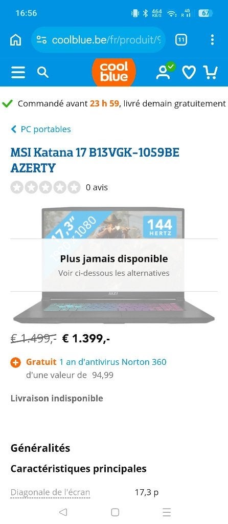 Echange pc gamer portable (4070), Informatique & Logiciels, MSI, Comme neuf, Gaming, SSD