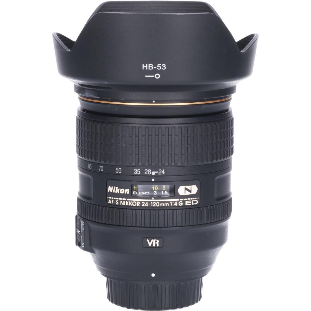 Nikon AF-S 24-120mm F/4.0G ED VR + HB-53 + Soft lens hoes, Enlèvement, Comme neuf, Zoom