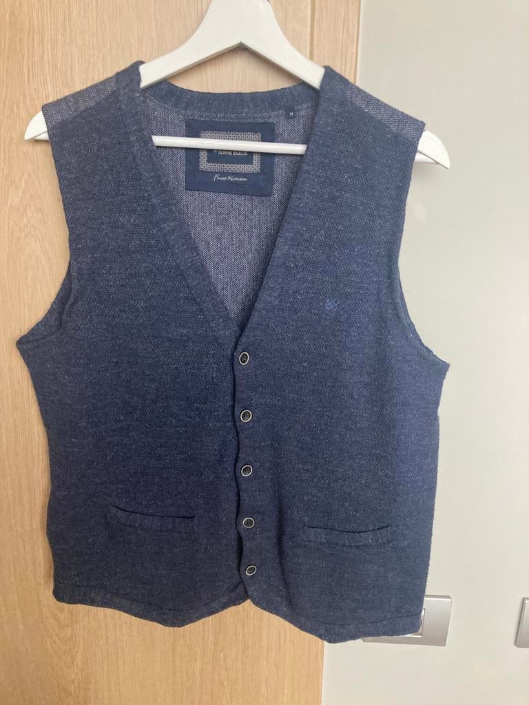 Ondervest heren gilet Terre Bleue medium blauw, Ophalen of Verzenden, Gedragen, Maat 48/50 (M), Blauw