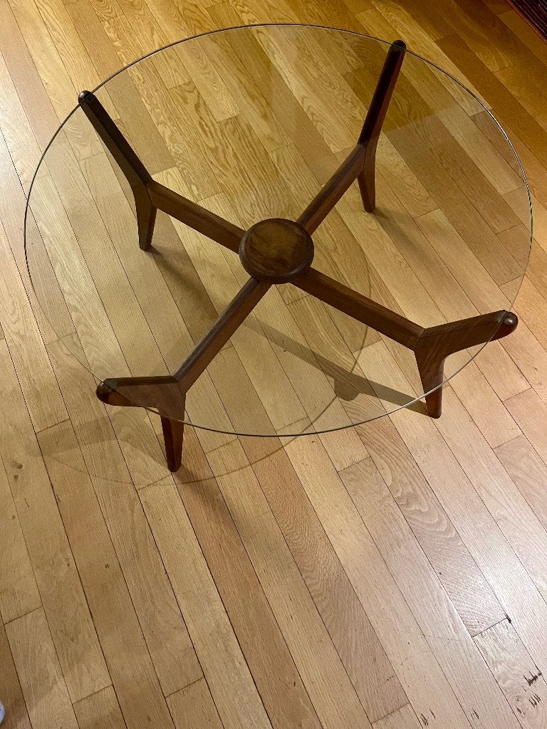 PETITE TABLE DE SALON, Maison & Meubles, Teck, Rond, Comme neuf, Enlèvement