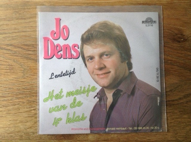 single jo dens, Cd's en Dvd's, Vinyl Singles, Beschermende buitenhoes, Fotohoes, Originele persing, Single, 1980 - 1989, Nederlandstalig