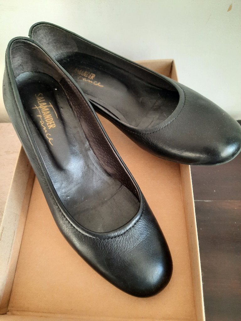 Lederen schoenen Salamander 39, Schoenen met lage hakken, Zwart, Ophalen of Verzenden, Zo goed als nieuw