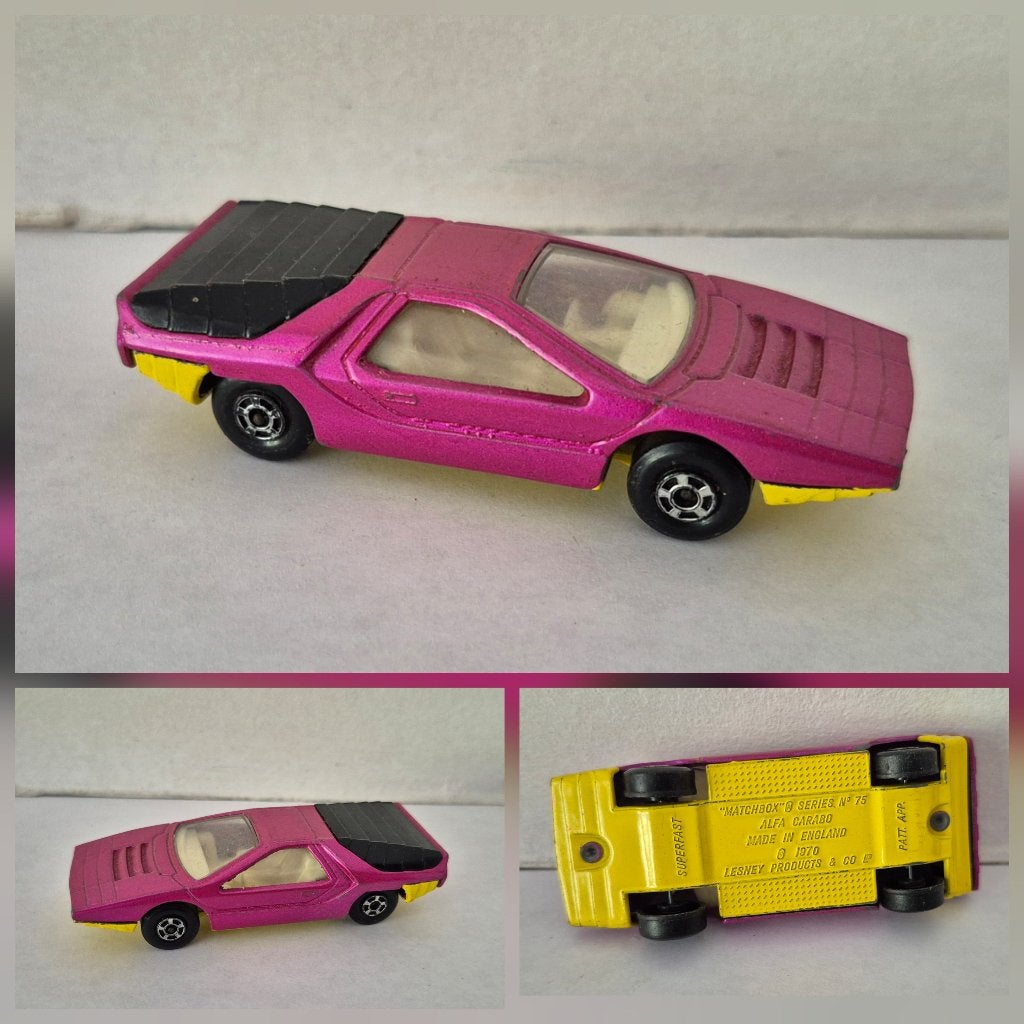 Matchbox SF 75-B alfa carabo 1970, Ophalen of Verzenden, Zo goed als nieuw, Auto