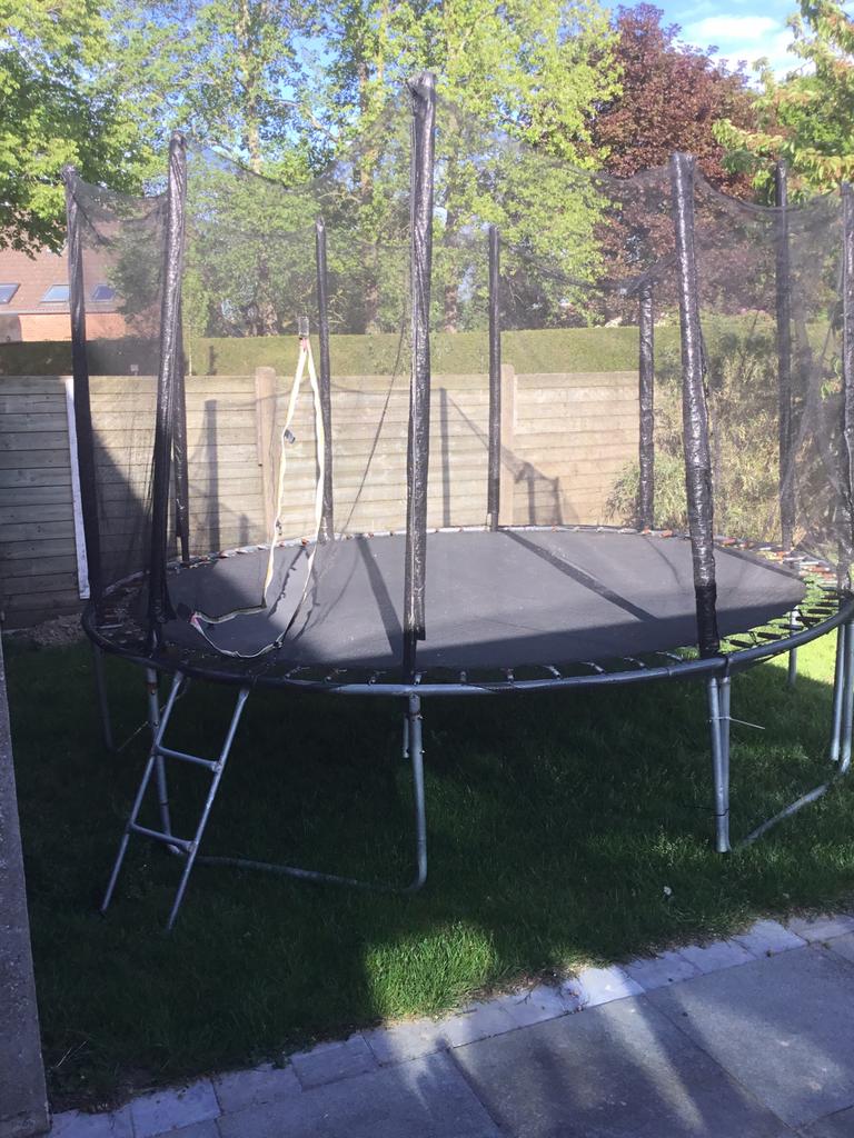 Trampoline 3m50 + extra nieuw veiligheidsnet, Kinderen en Baby's, Speelgoed | Buiten | Trampolines, Ophalen, Gebruikt