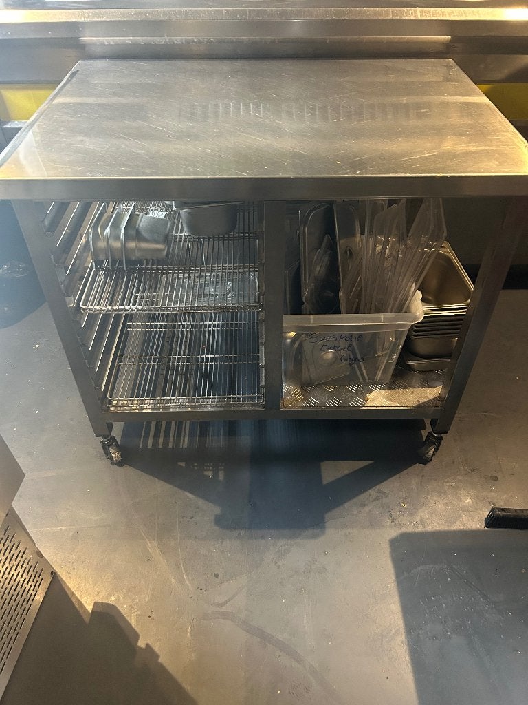 RSV werktafel op wielen, Enlèvement, Utilisé, Mobilier en inox