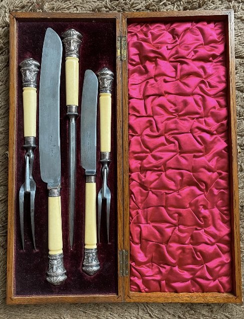 LOT 5 pièces anciennes argent et os Harrison Bros & Howson, Enlèvement